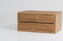 Cubo doppio 4 cassetti 80x35 - Modular - Teak massello